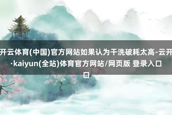 开云体育(中国)官方网站如果认为干洗破耗太高-云开·kaiyun(全站)体育官方网站/网页版 登录入